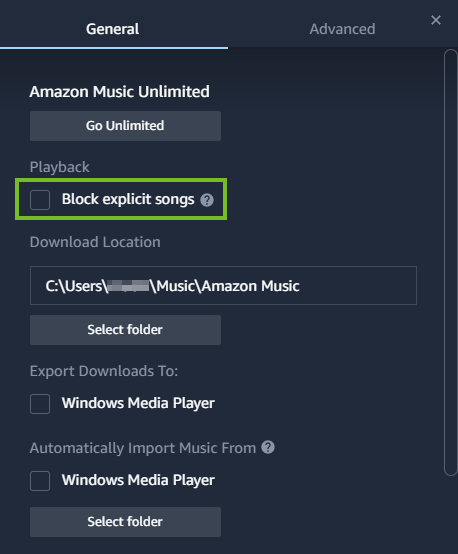 Blocking explicit songs