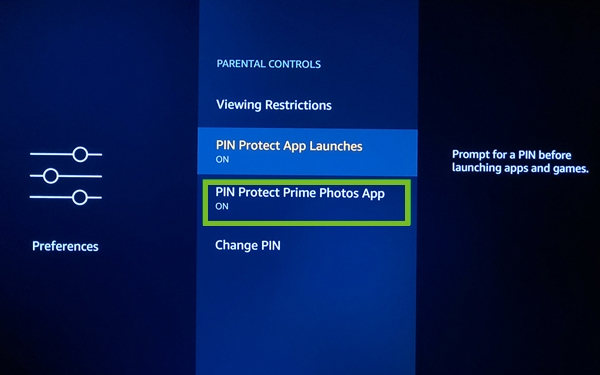 PIN protecting prime photos