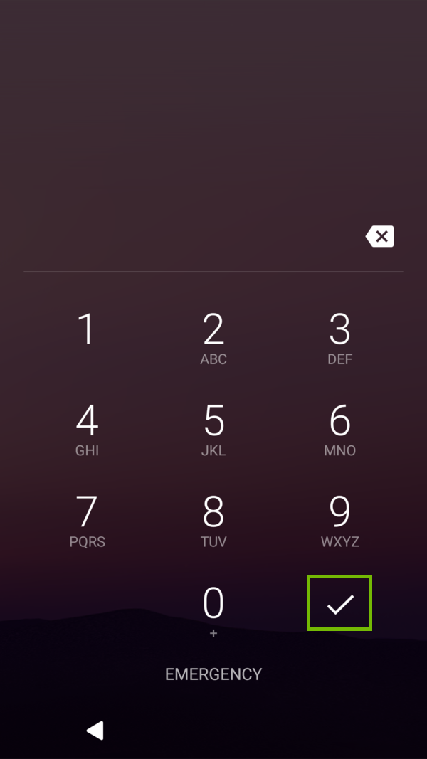 Android PIN entry.