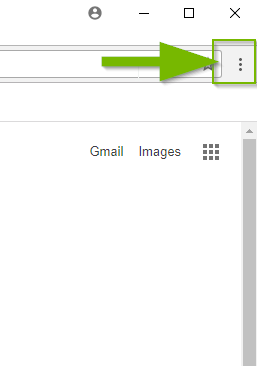 Chrome window with menu button highlighted