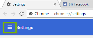Chrome window with additional settings button highlighted