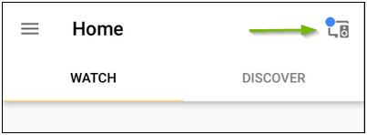 Home menu with device link icon highlighted