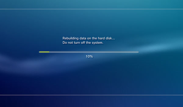 Rebuild progress bar.
