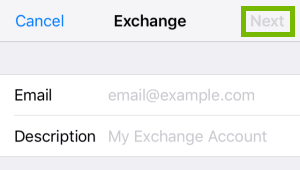 Exchange login credentials