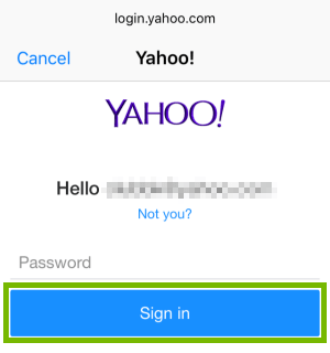 Enter Yahoo! password