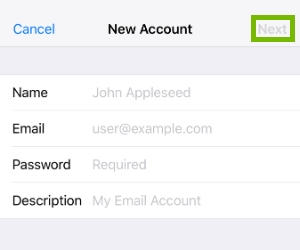 Enter user and account information