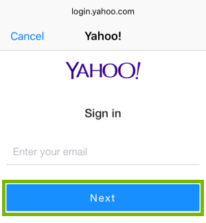 Yahoo! login page