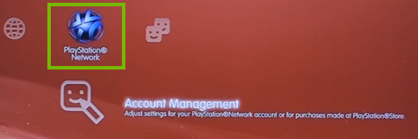 PlayStation network menu