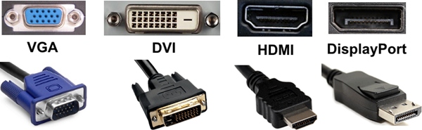 Video connector types.