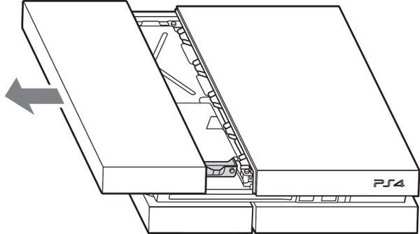 Diagram showing removal of top panel.