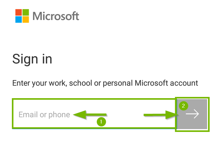 Microsoft onedrive showing sign in