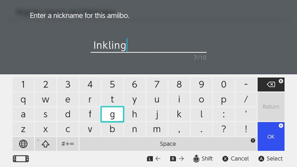 Amiibo Nickname field