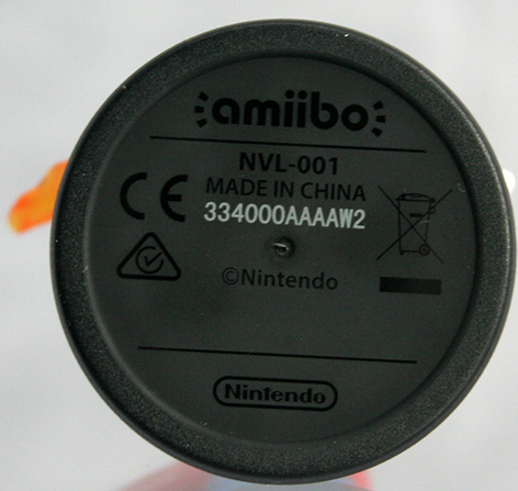 Amiibo bottom showing the model number