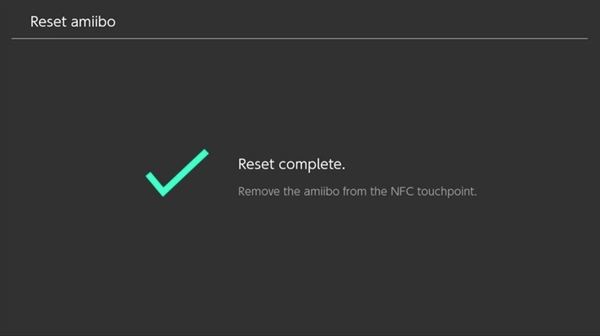 Amiibo reset complete