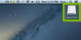 USB drive on the desktop. Screenshot.