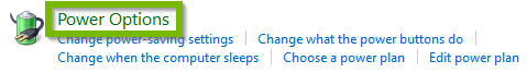Power Options. Screenshot.