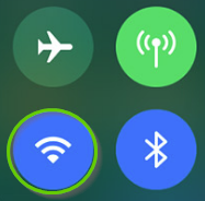 iOS control panel Wi-Fi icon