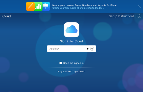 Apple ID sign in prompt.
