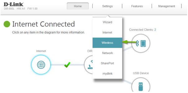 D-Link web interface