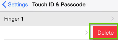iOS delete icon for touch id