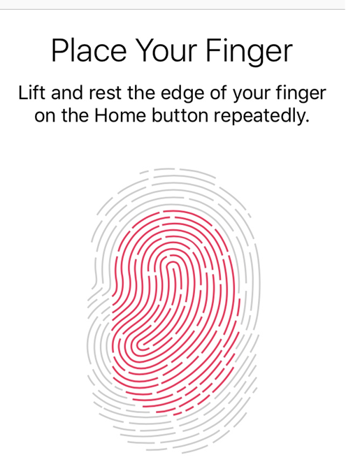 iOS image showing how to create a fingerprint