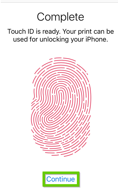 iOS touch ID complete