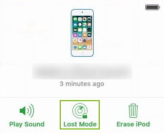 Lost Mode button highlighted