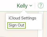Sign Out highlighted