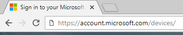 Navigating to account.microsoft.com/devices