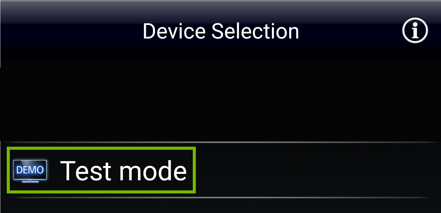 Device selection with example TV Selected
