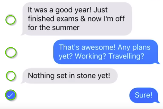 Message selection circles