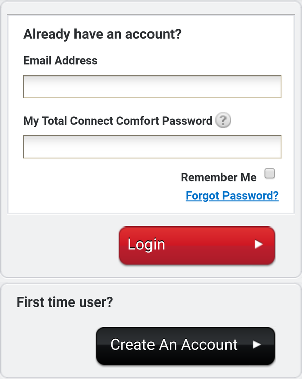 Honeywell account login or creation webpage.