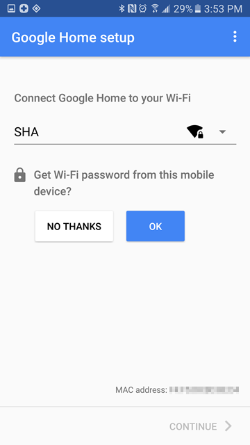 Wi-Fi password retrieval query screen