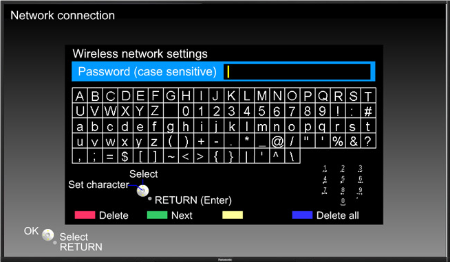 Wi-Fi password entry screen