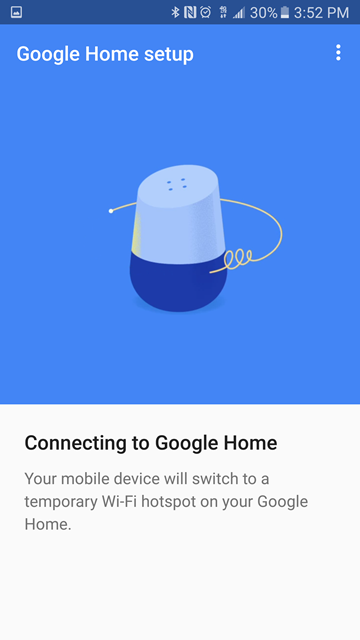Notification screen about switching Wi-Fi connection
