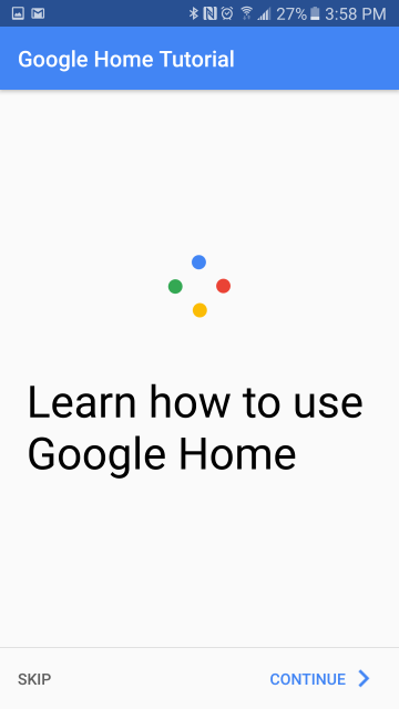 Tutorial initialization screen