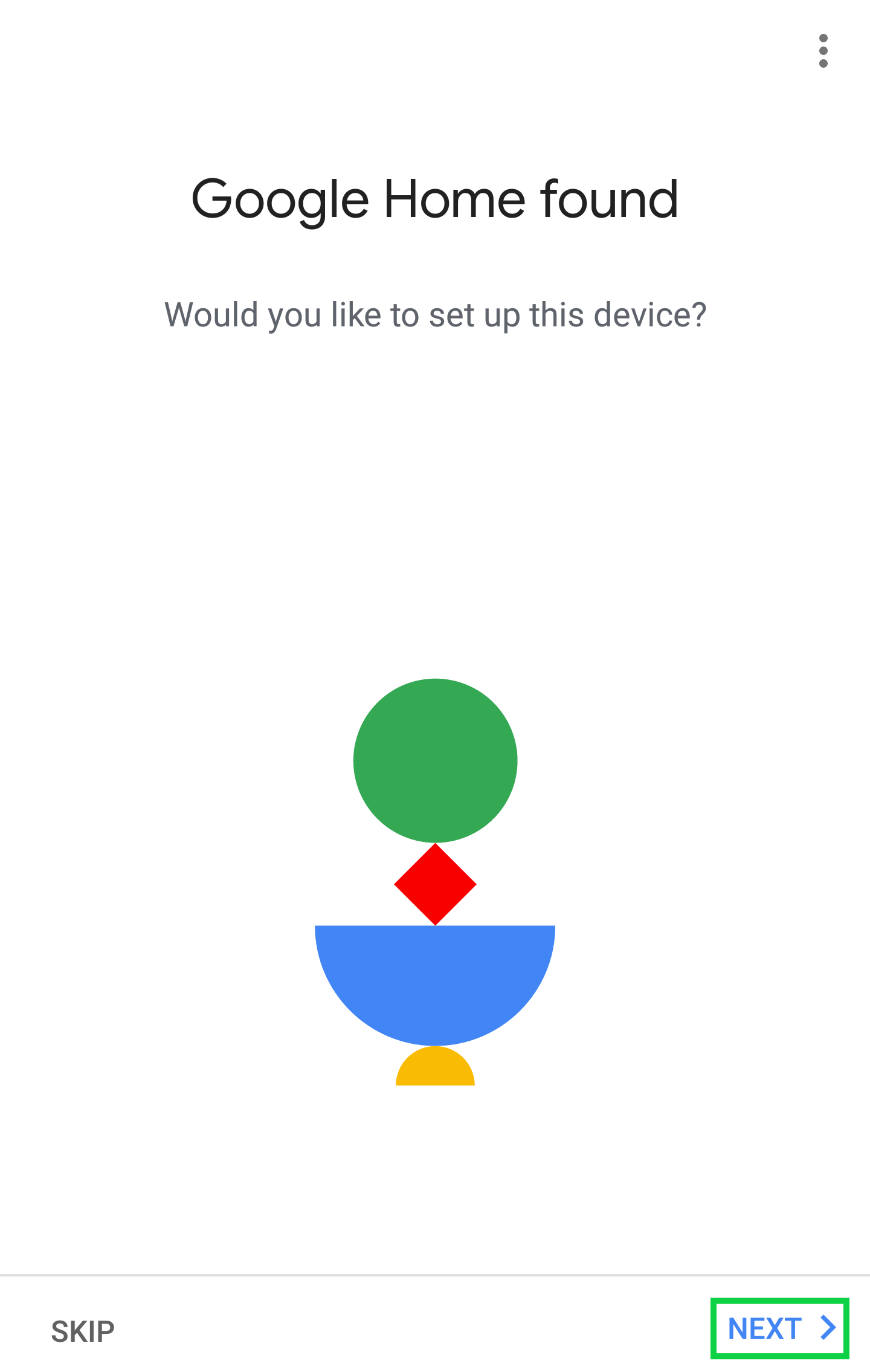 Found page with Next highlighted