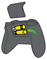 AA batteries being inserted into Xbox One controller.