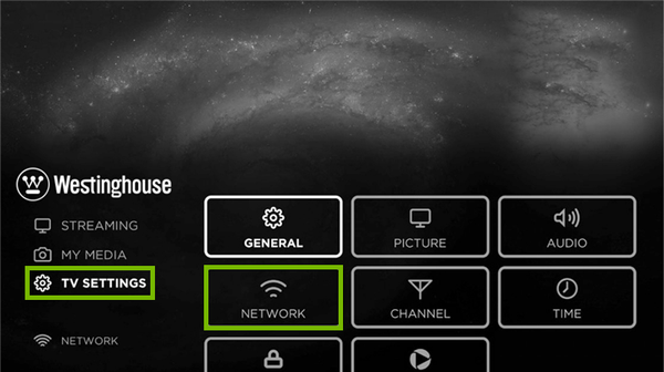 Smart TV settings menu.
