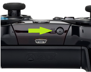 Xbox controller connect button.