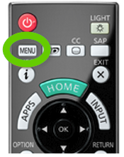 TV remote menu button.