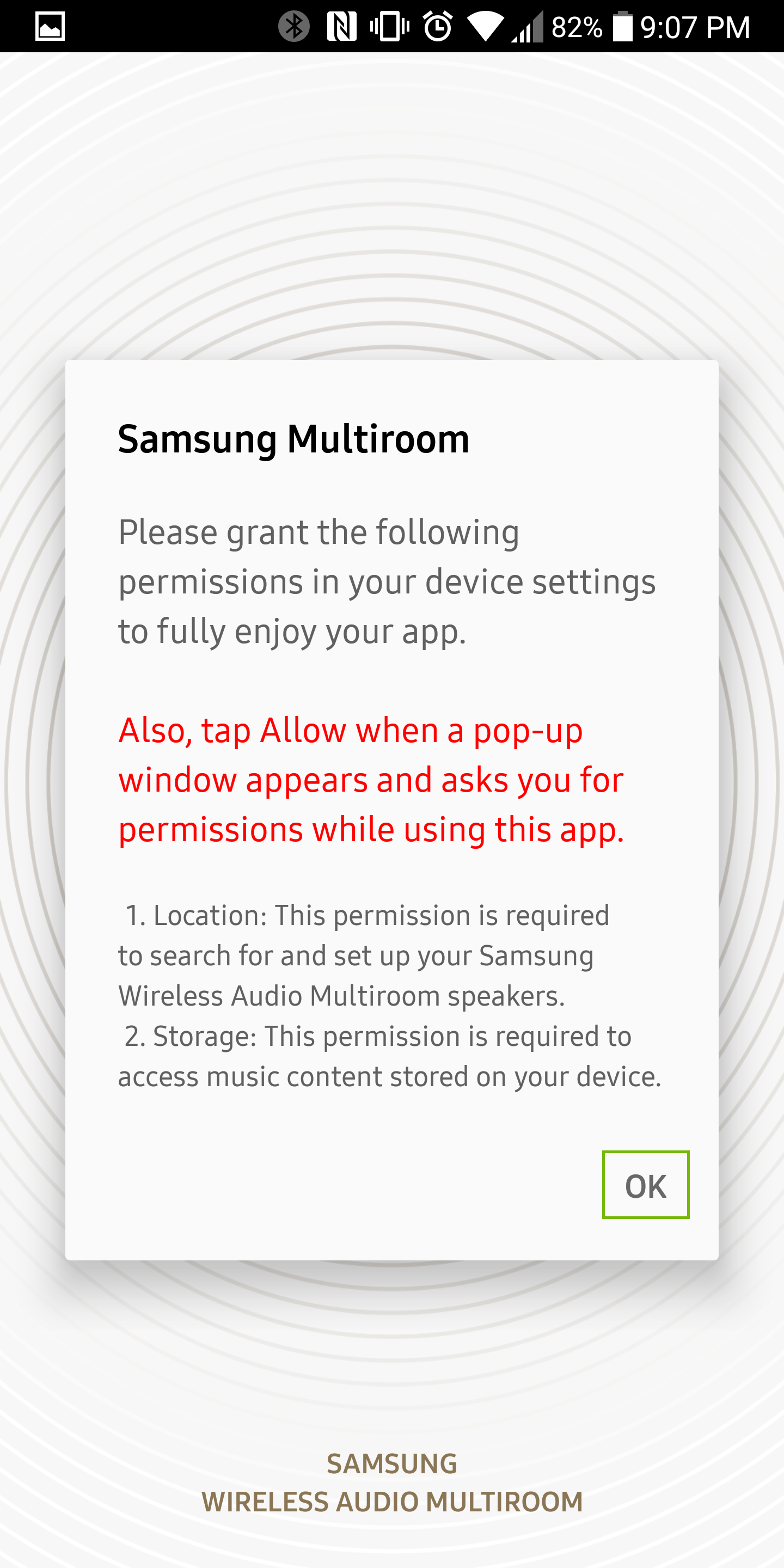 information about extra permissions