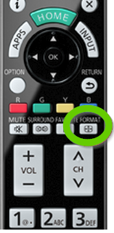 Format button on remote.