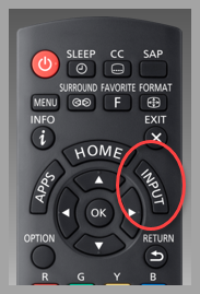 Input button on remote.