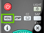 Menu button on remote