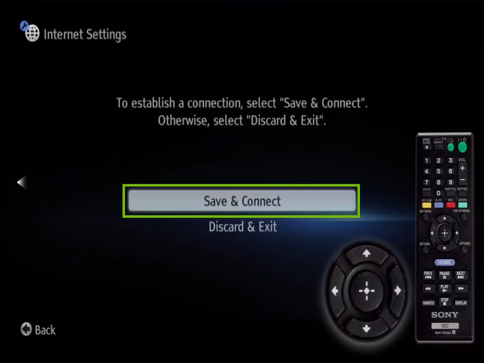 complete screen with safe and connect highlighted