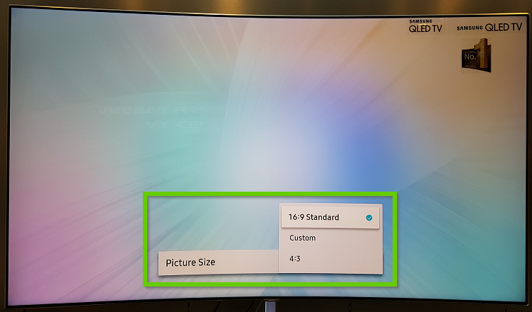 Picture size choices.