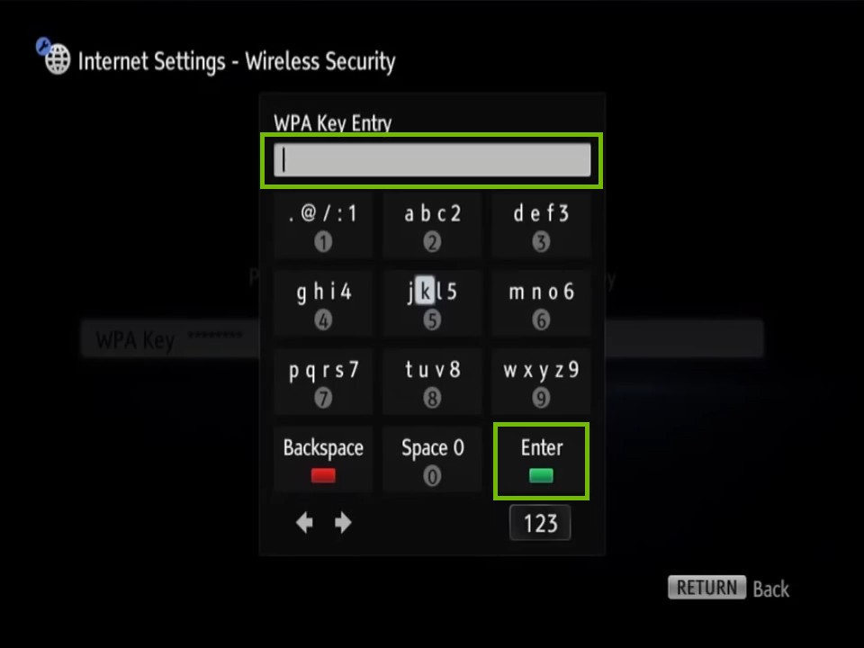 password entry screen