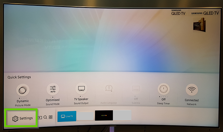 Settings on TV Menu.