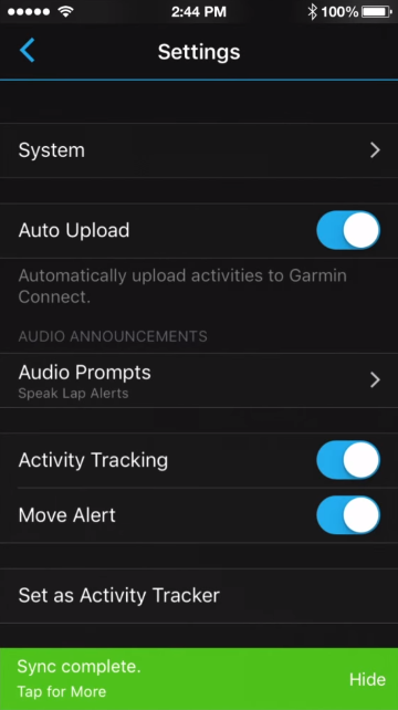 Sync complete notification